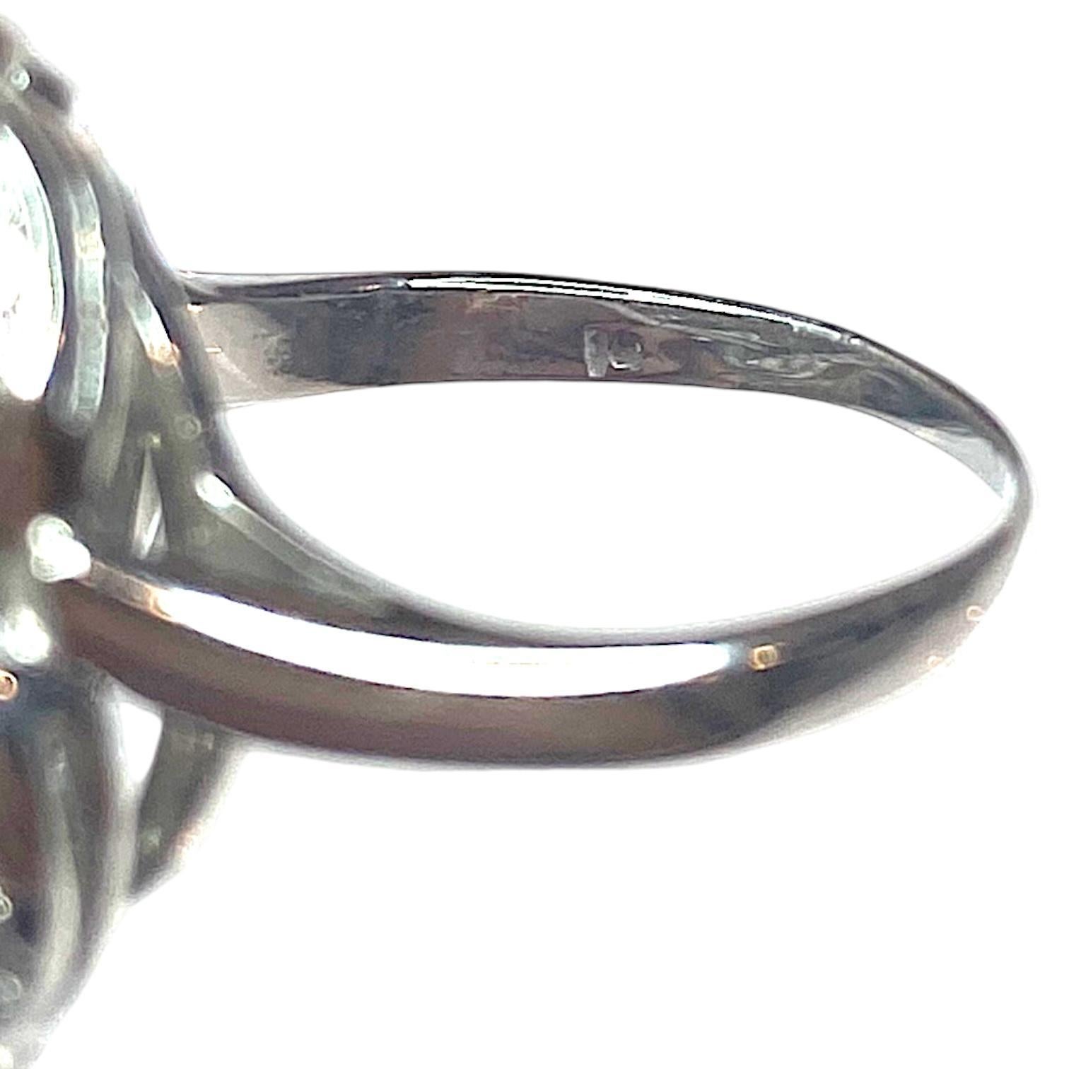 De las mujeres Anillo de diamantes vintage de oro blanco de 14 quilates en venta