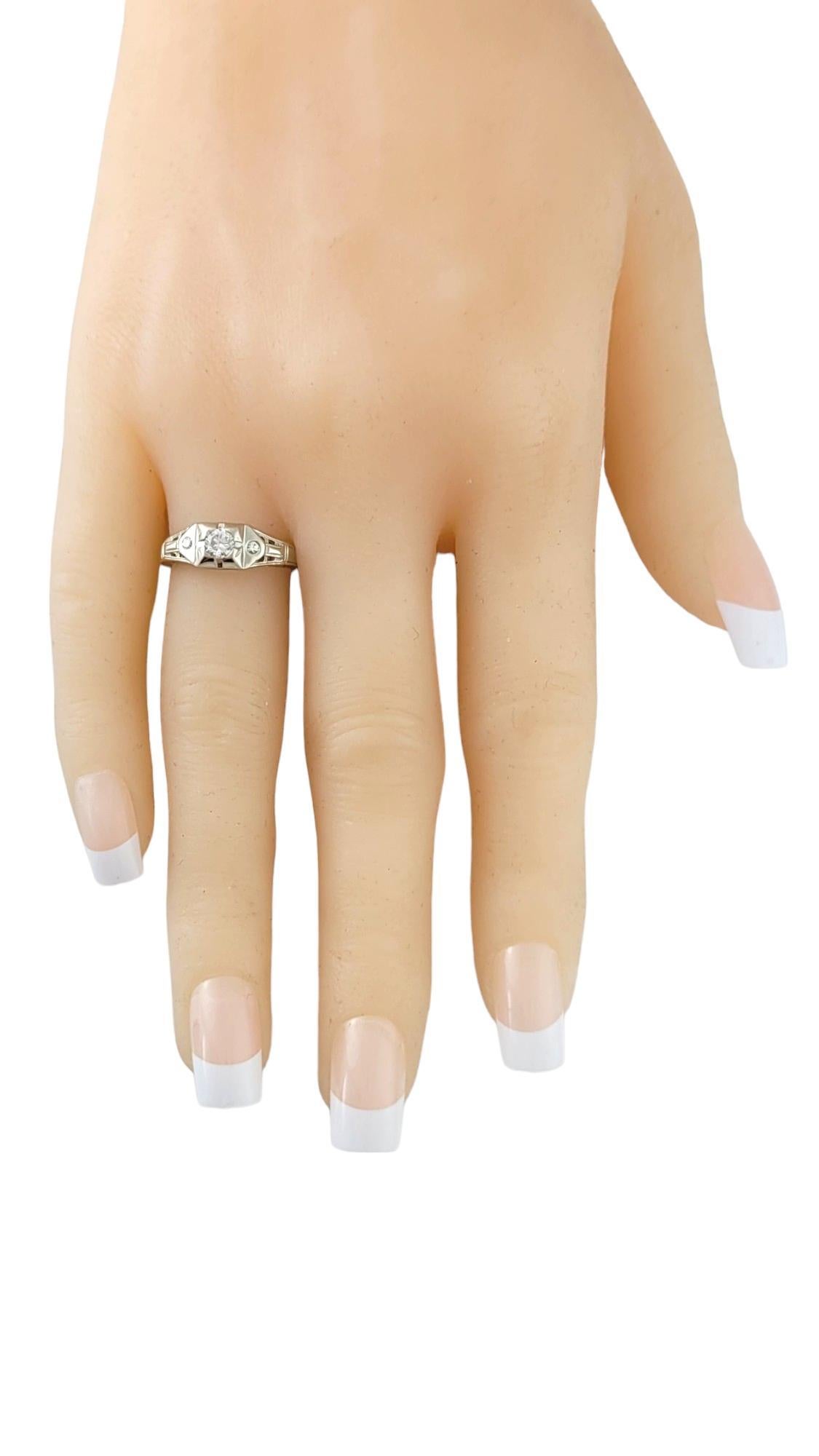 Vintage 14K White Gold Diamond Ring Size 4.75 #16930 For Sale 1
