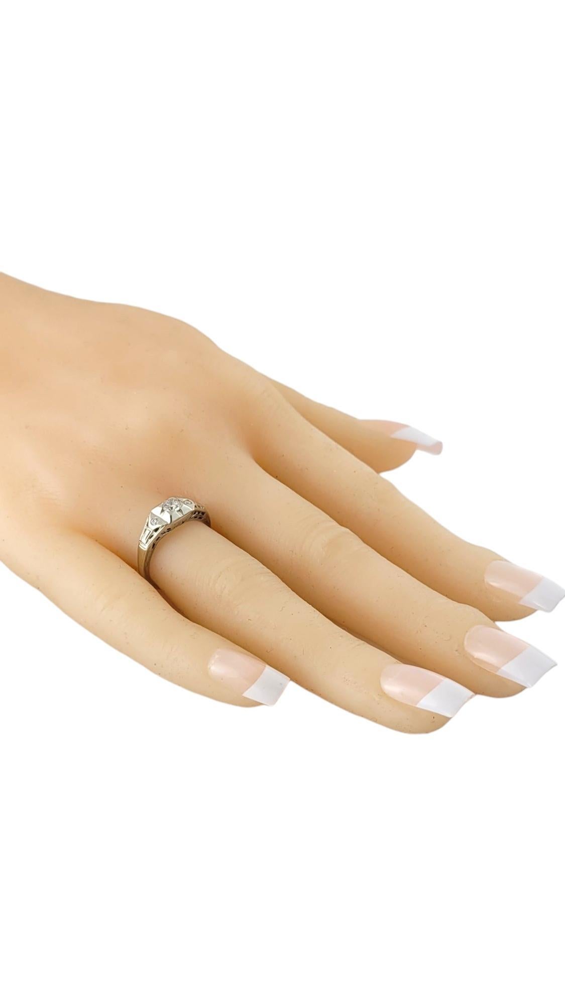 Vintage 14K White Gold Diamond Ring Size 4.75 #16930 For Sale 2