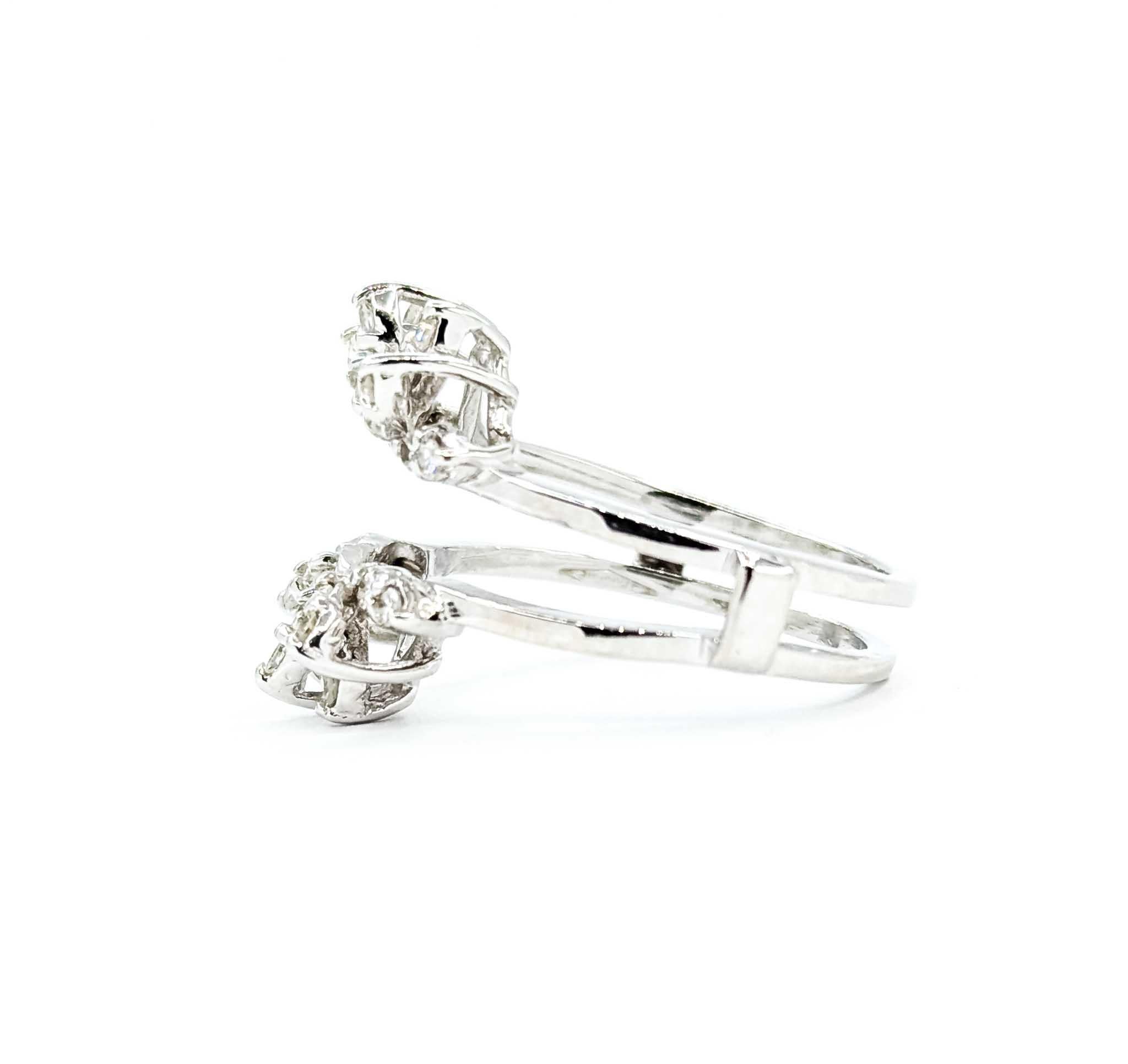 Anello vintage con diamanti in oro bianco 14k in vendita 4