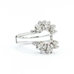 Vintage 14k White Gold Diamond Ring Wrap