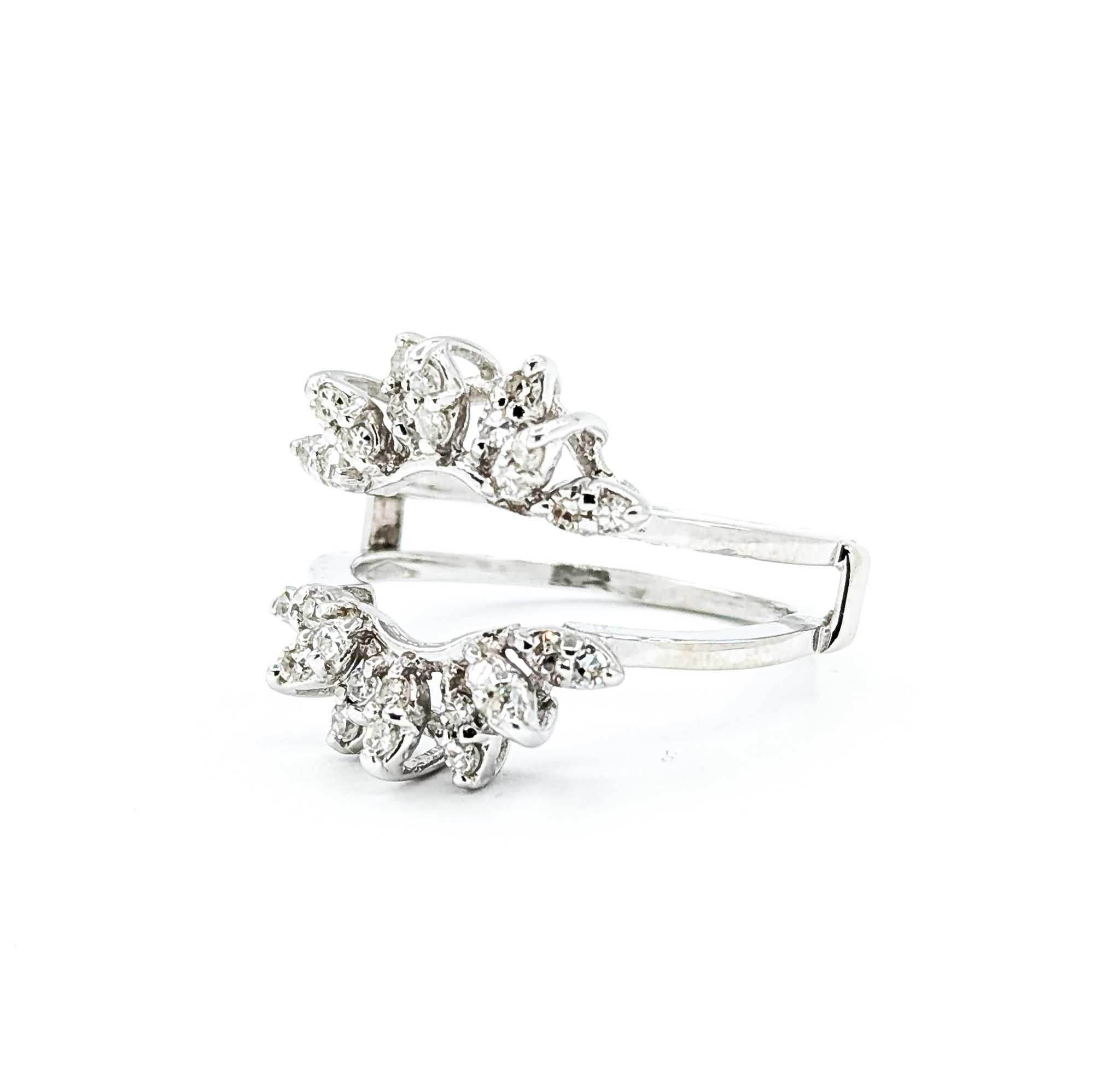 Anello vintage con diamanti in oro bianco 14k in vendita 2