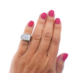 Vintage 14k White Gold Diamond Sapphire Angular Ring