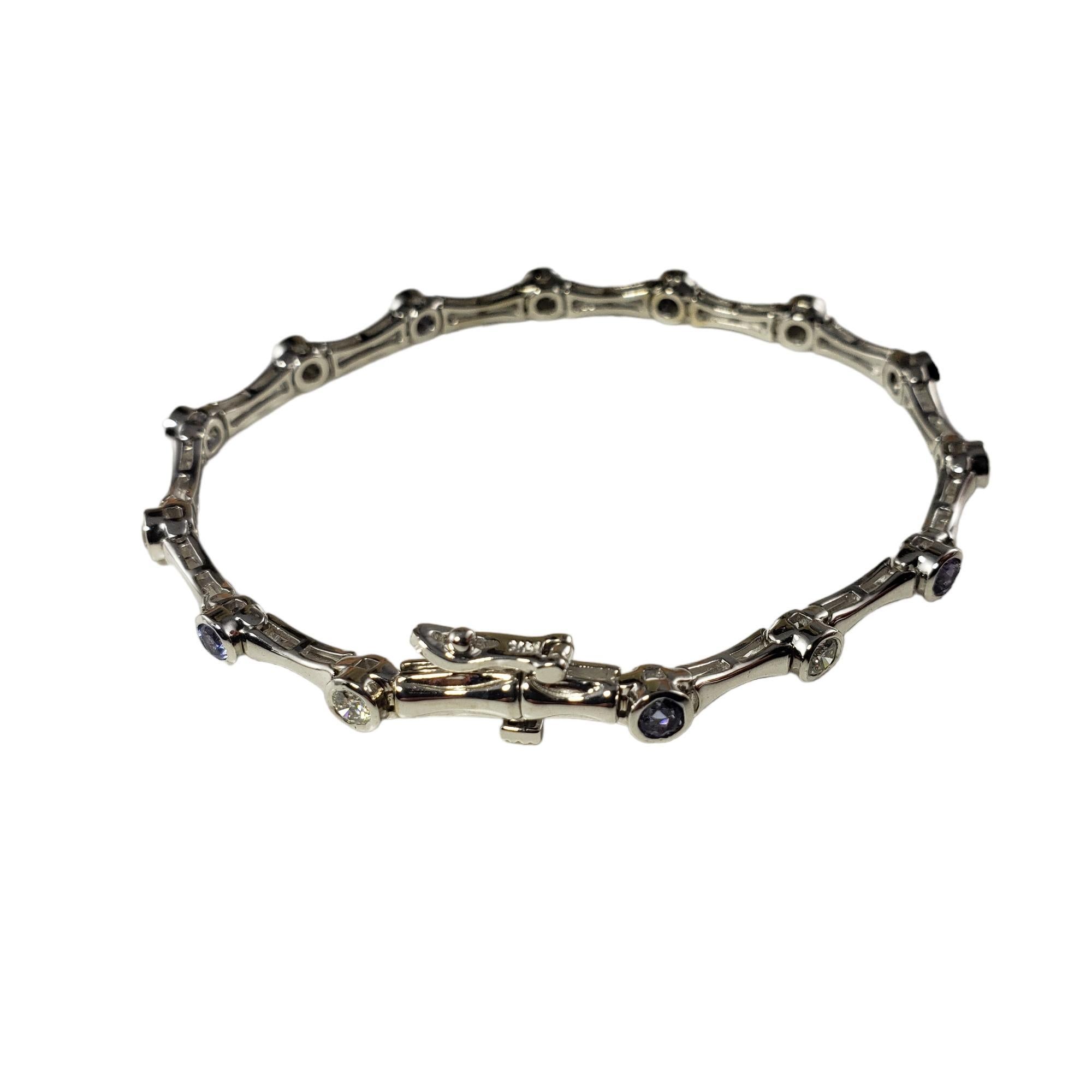 Vintage 14K White Gold Diamond Tanzanite Bracelet # 15401 In Good Condition For Sale In Washington Depot, CT