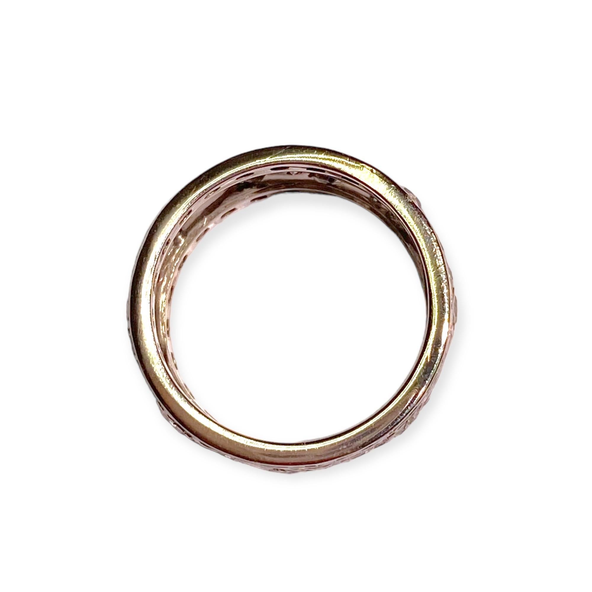 Art Deco Vintage 14K White Gold Diamond Wide Eternity Band