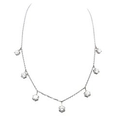 Collar vintage de oro blanco de 14 quilates con diamantes redondos de 7,23 quilates, GIA E-H