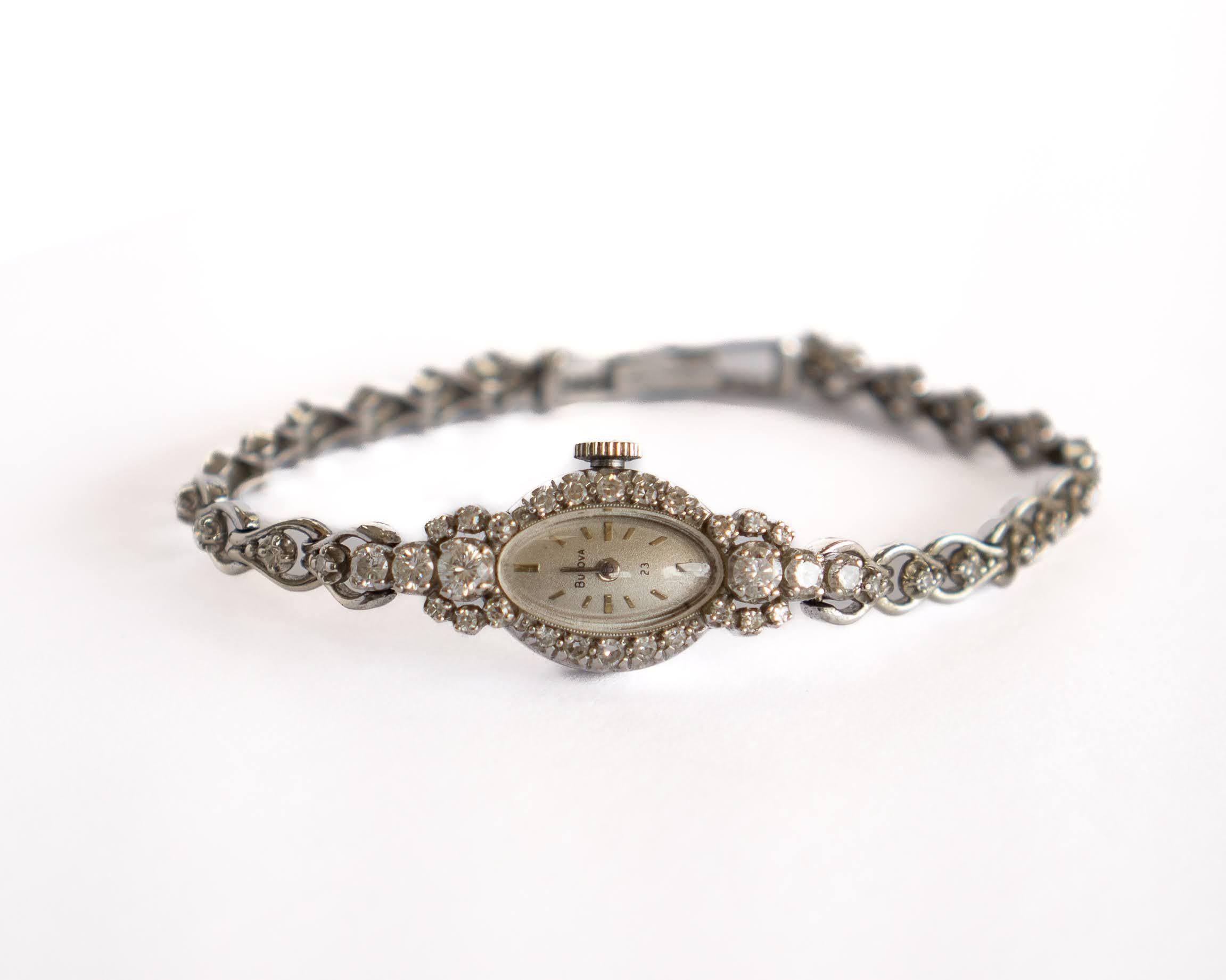 bulova vintage diamond watch