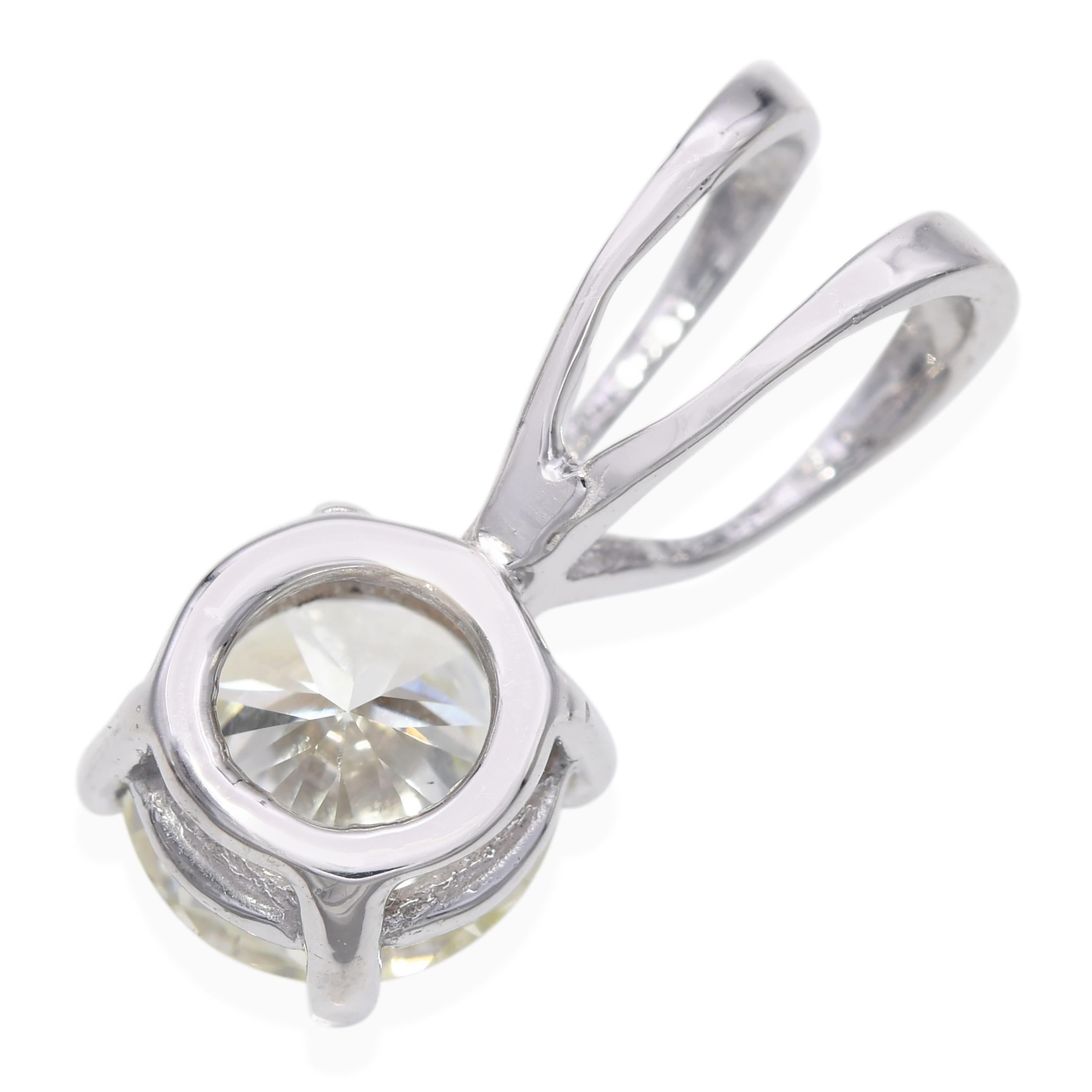 Vintage 14k Weißgold GIA 1,06ct N Vs2 Diamant-Anhänger für Damen oder Herren im Angebot