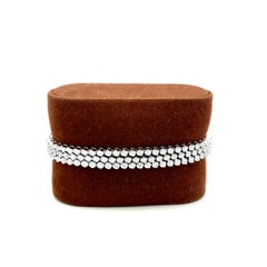 Pulsera vintage de eslabones de oro blanco de 14K con diamantes redondos de 3 quilates, de calidad H SI