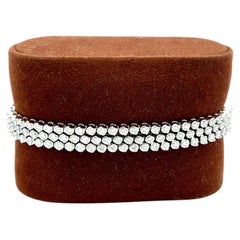 Pulsera vintage de eslabones de oro blanco de 14K con diamantes redondos de 3 quilates, de calidad H SI