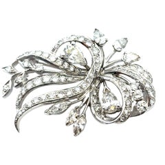 Broche Vintage en or blanc 14k Nature 7.0ctw Diamond Brooch Pin