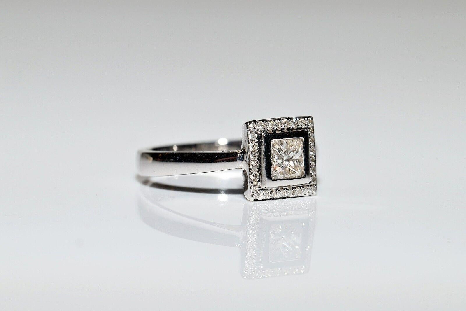 Vintage 14K White Gold Natural Diamond Decorated Ring  In Good Condition For Sale In Fatih/İstanbul, 34