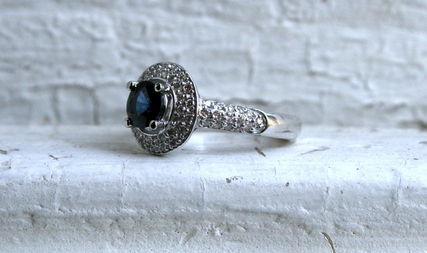 vintage sapphire halo ring