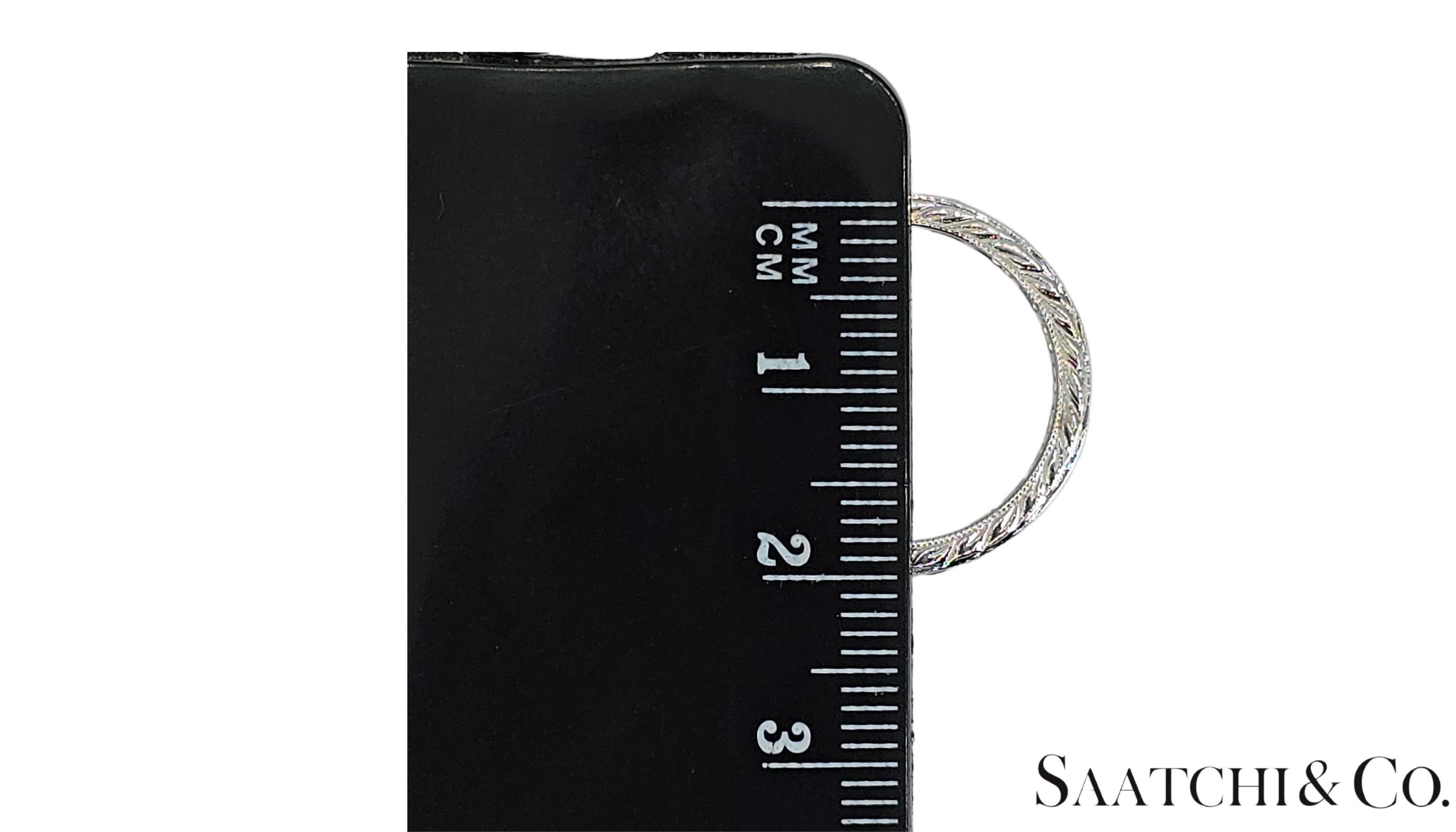 Bague Vintage en or blanc 14K : 1.65 Ct Natural Sapphire, Elegant Design en vente 4