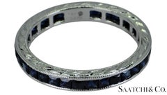 Vintage 14K White Gold Ring 2 Ct Natural Sapphire, Elegant Design