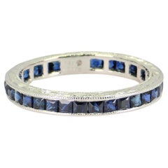Vintage 14K White Gold Ring 2 Ct Natural Sapphire, Elegant Design