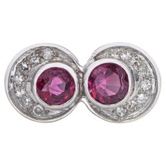 Vintage 14k White Gold Ruby and Diamond Ring