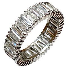 Vintage 14K White Gold Tapered Baguette Diamond Eternity Band