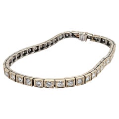 Vintage 14k White Gold Tennis Bracelet with Forty Brilliant Cut Diamonds ~4.5ctw