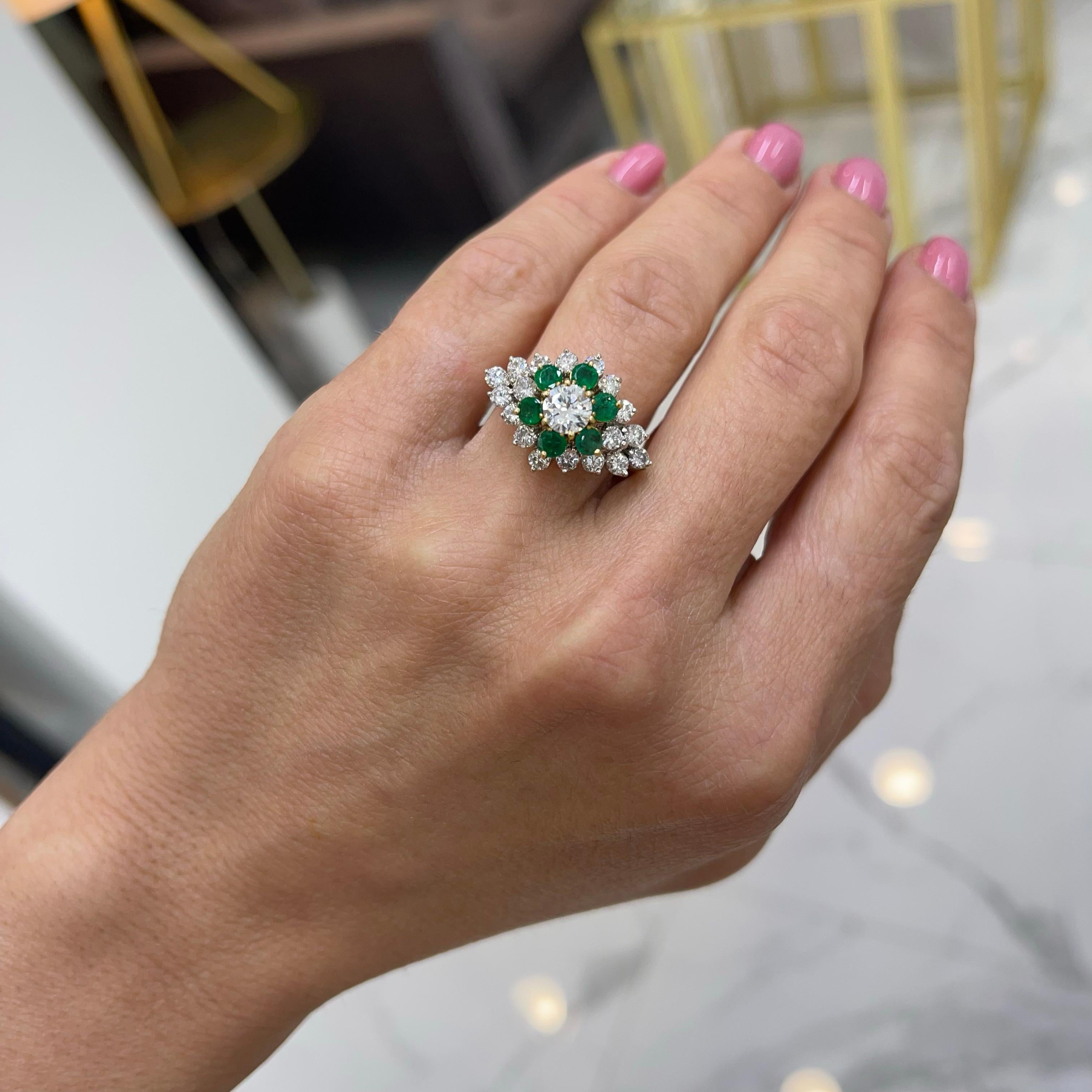 14 Karat Weiß-Gelbgold Diamant-Cocktailring 1,59 Gesamtkaratgewicht 2