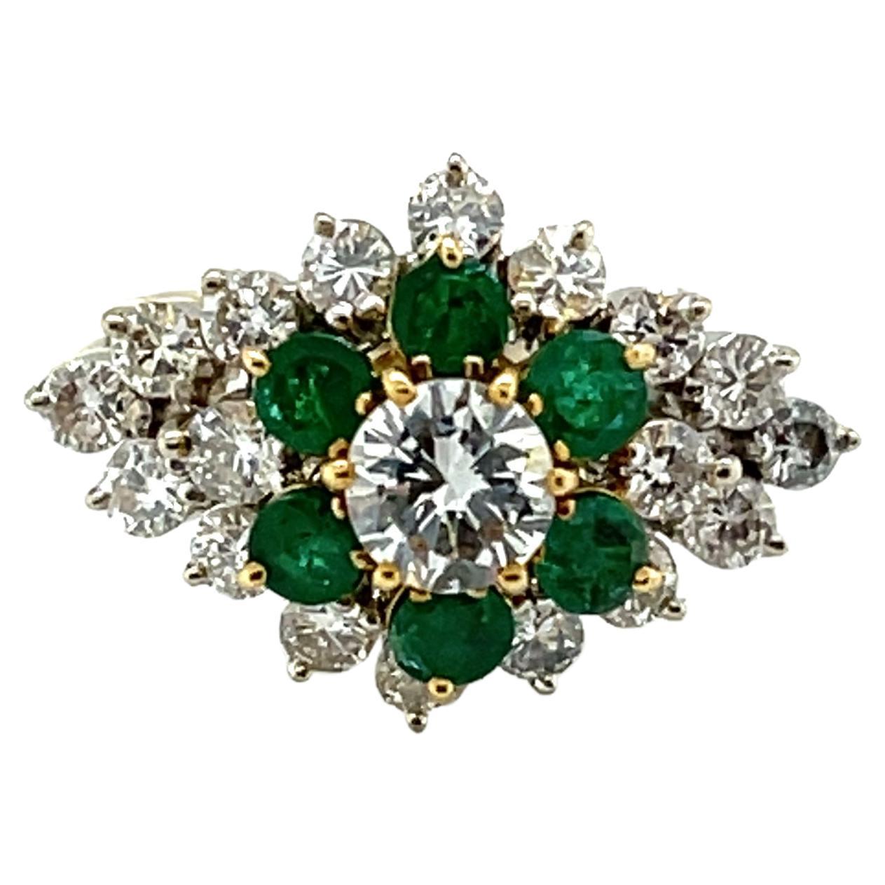 Bague cocktail vintage en or blanc et jaune 14 carats avec diamants et améthyste 25,04 carats