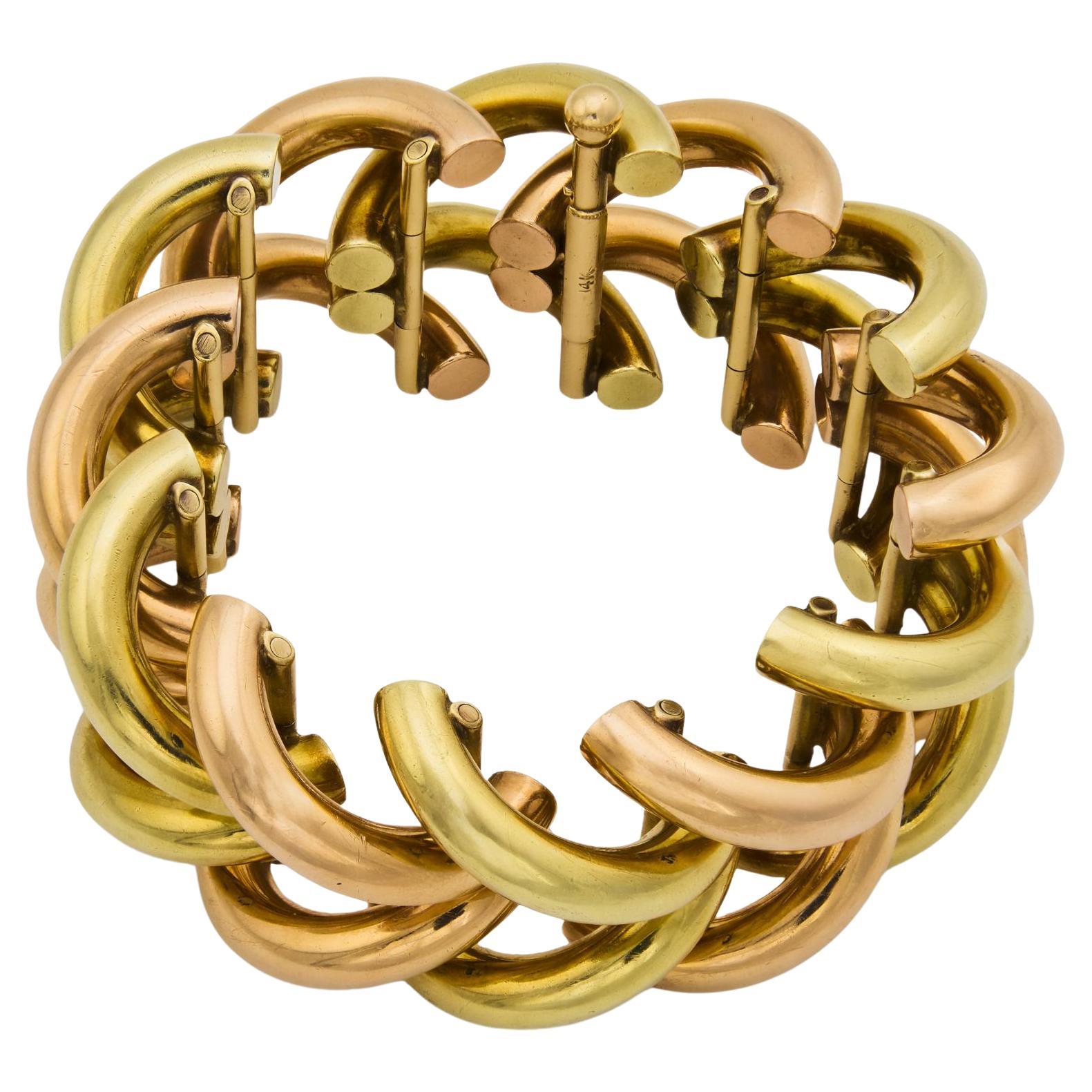 Vintage 14k yellow and rose gold bracelet