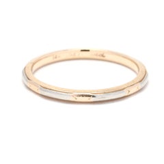 Vintage 14k Yellow and White Gold Band Ring, Art Carved, Ring Size 4.75