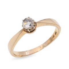 Vintage 14k Yellow Gold 0.25ct Rose Cut Diamond Ring