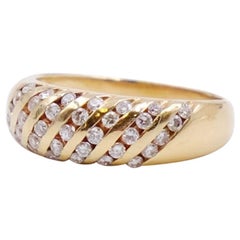 Vintage 14K Yellow Gold 0.52 ct Diamonds Ring size 8