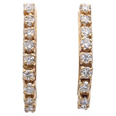 Boucles d'oreilles vintage en or jaune 14k 0.75tcw diamant