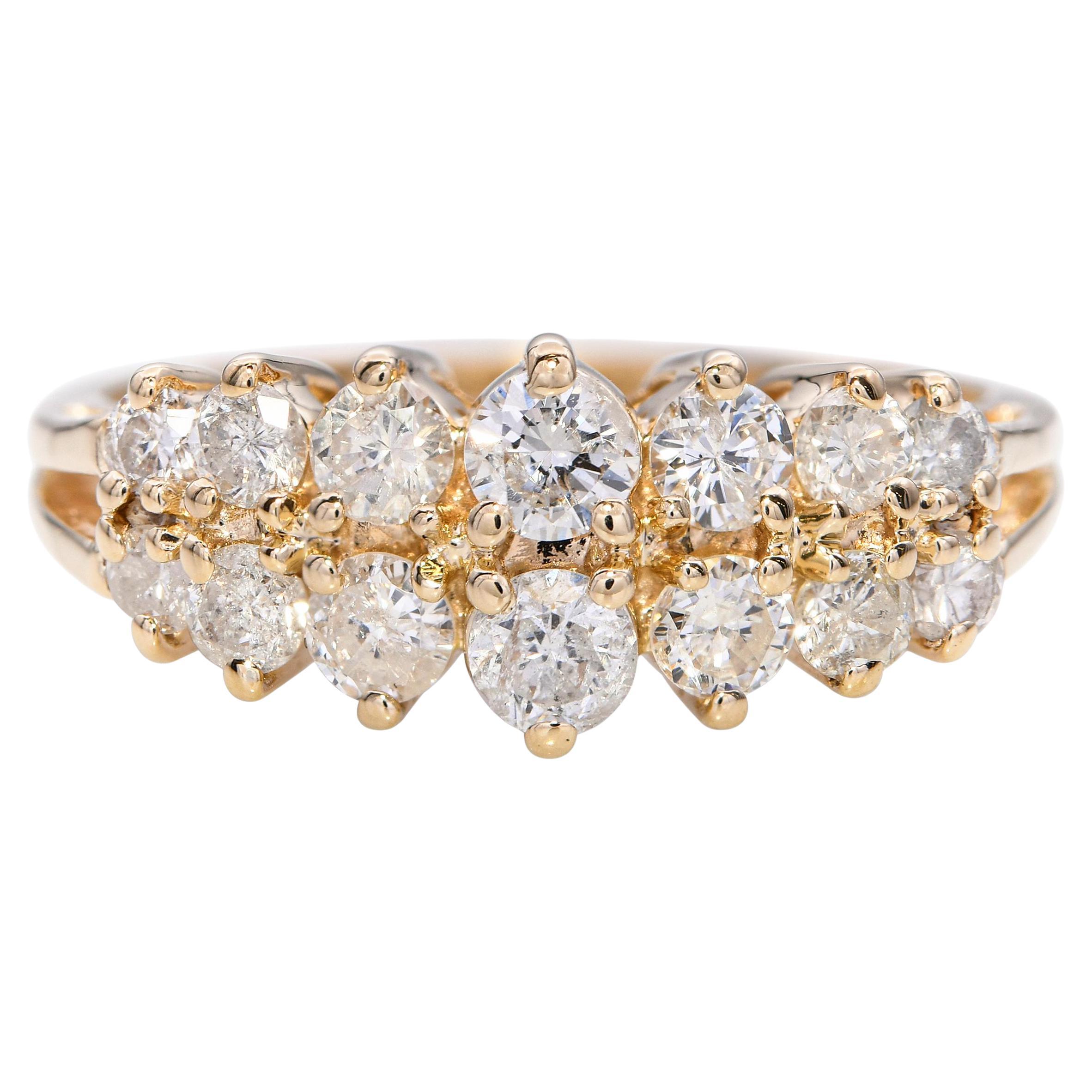 Vintage 14k Yellow Gold 0.94tcw Diamond Wedding Band Ring