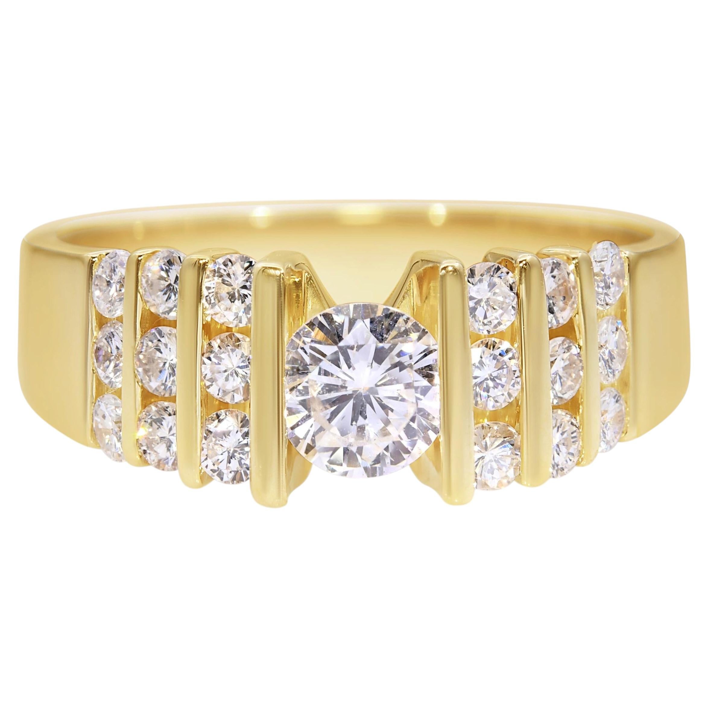 Vintage 14k Yellow Gold 0.94tcw J Si1 Diamond Ring