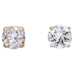 Orecchini vintage in oro giallo 14k con diamanti 1,01tcw L Si1