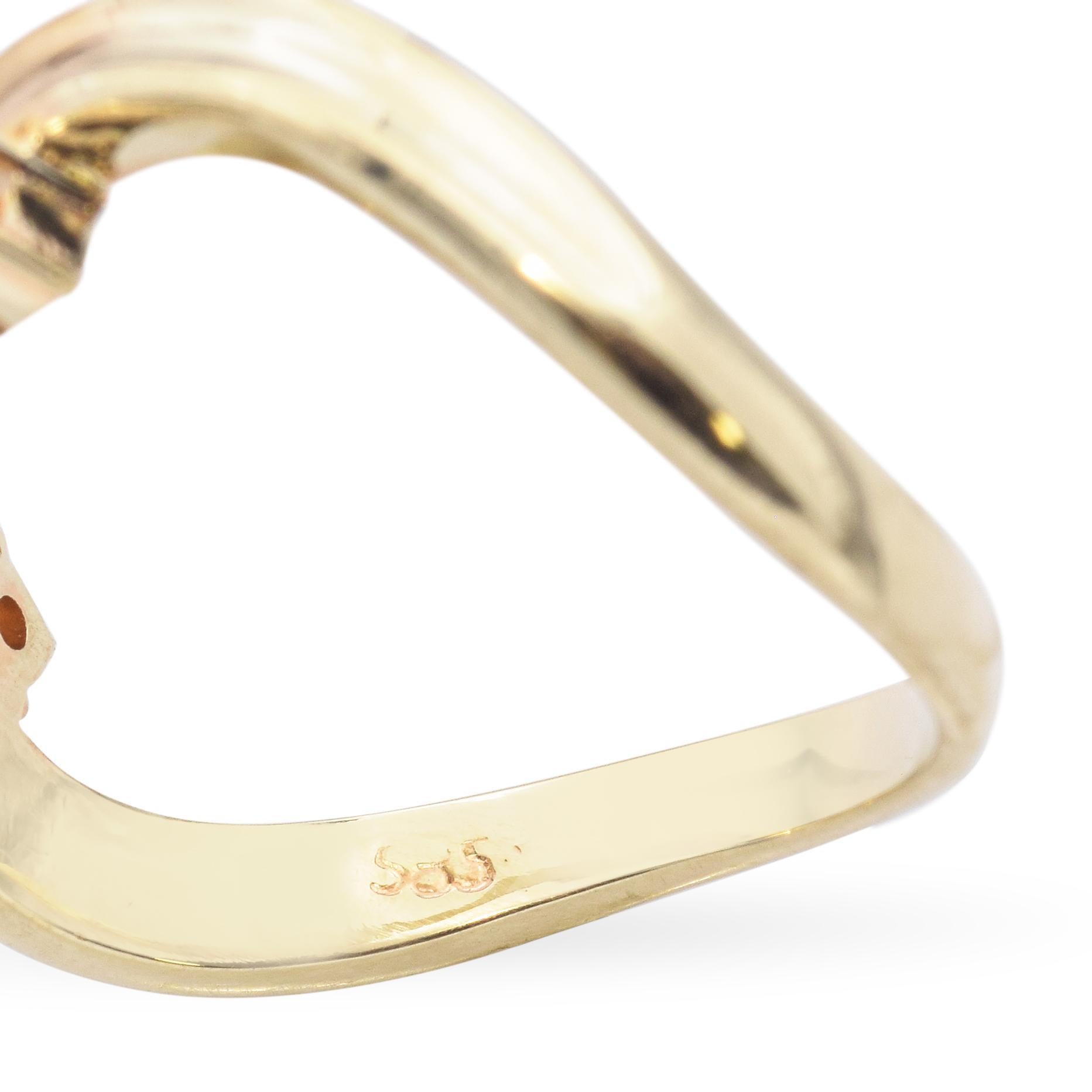 Bague vintage en or jaune 14 carats avec saphir violet 1,10 carat et diamants en vente 2