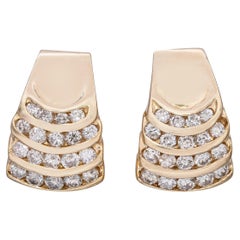 Orecchini vintage in oro giallo 14k con diamanti da 1,14tcw