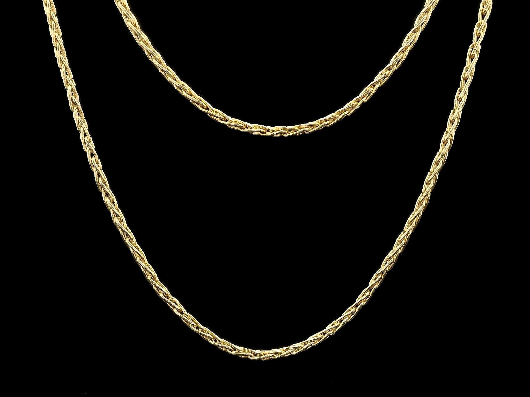 Vintage 14k Gelbgold 1,25mm Weizen Link Kette 30