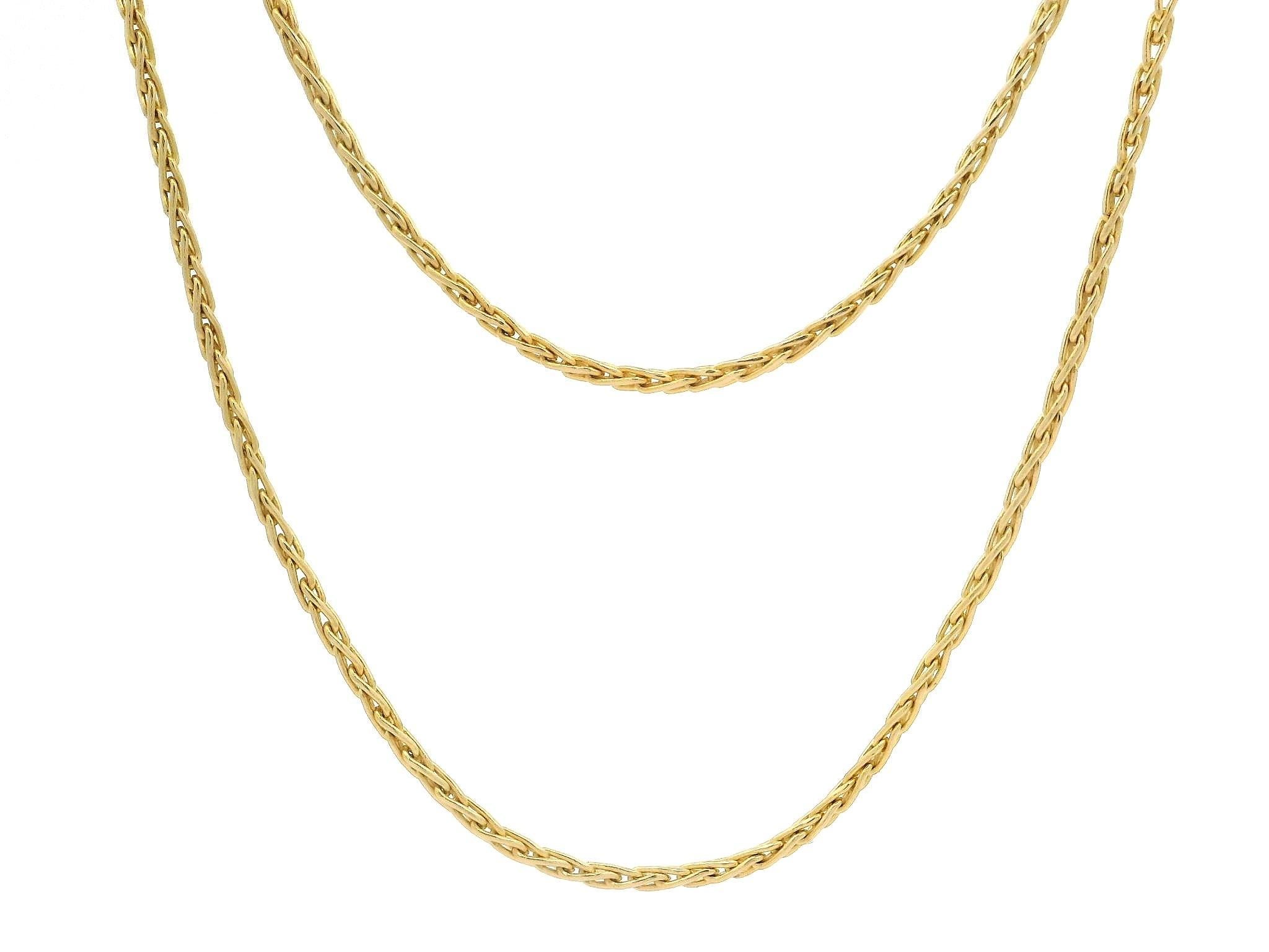 Vintage 14k Gelbgold 1,25mm Weizen Link Kette 30