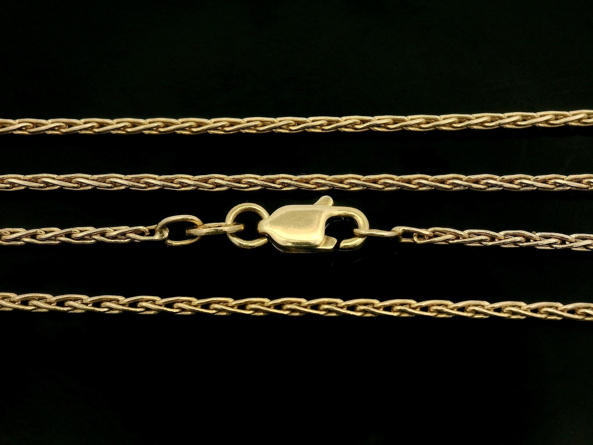 Vintage 14k Gelbgold 1,25mm Weizen Link Kette 30