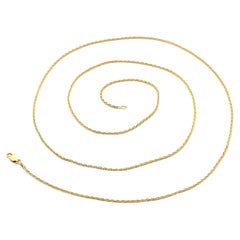 Vintage 14k Yellow Gold 1.25mm Wheat Link Chain 30" Long Necklace