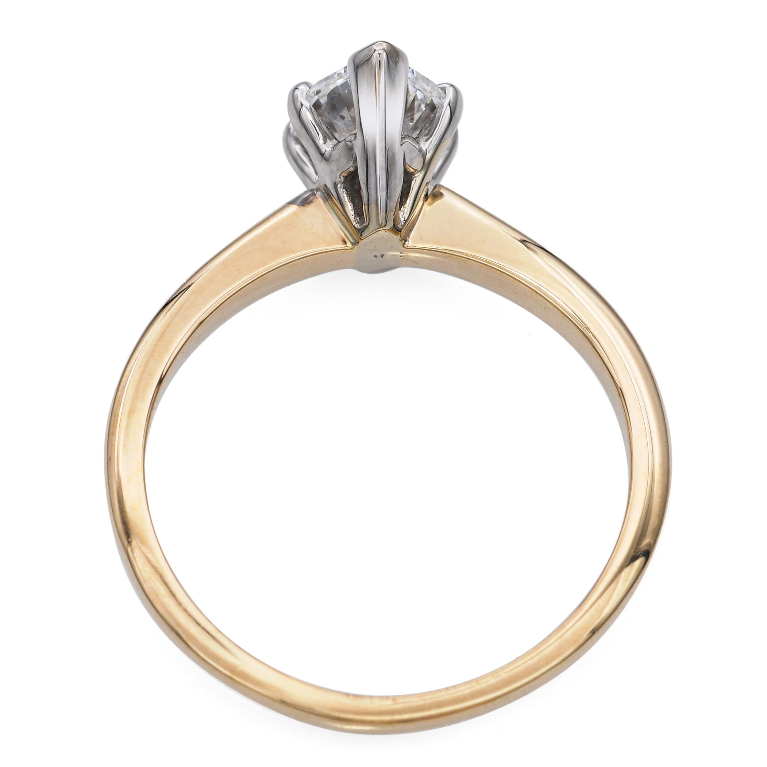 Vintage 14k Yellow Gold 1.31ct Diamond Engagement Ring Bon état - En vente à New York, NY