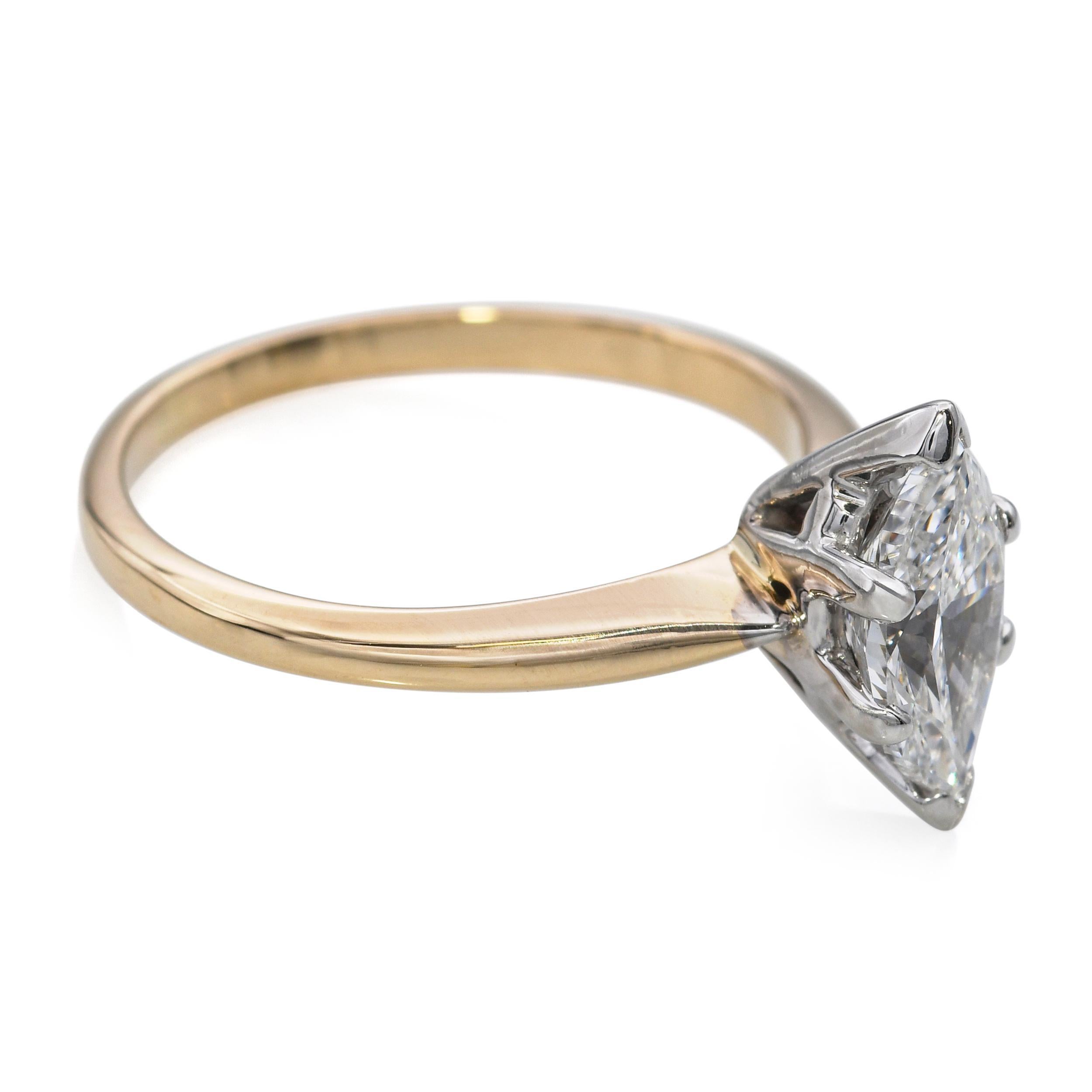 Vintage 14k Yellow Gold 1.31ct Diamond Engagement Ring Pour femmes en vente