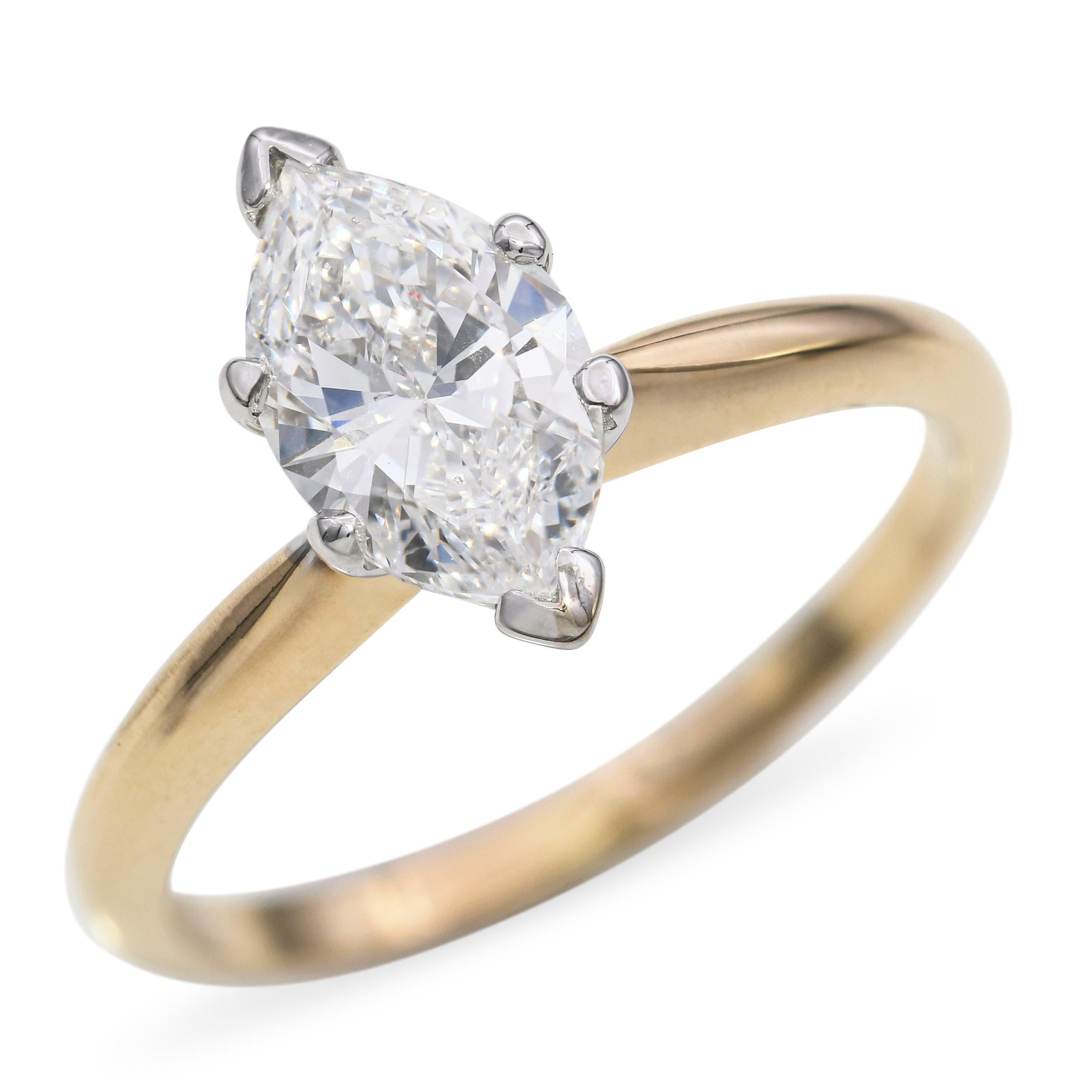 Vintage 14k Yellow Gold 1.31ct Diamond Engagement Ring en vente 2