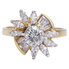Vintage 14k Yellow Gold 1.32tcw Diamond Ring