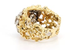 Vintage 14K Yellow Gold 1.40CTW Diamond Statement Nugget Ring