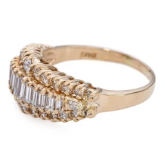 Vintage 14k Yellow Gold 1.41tcw Graduating Diamond Ring