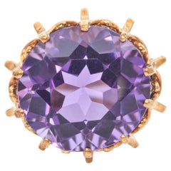 Vintage in oro giallo 14K 15 Ct. Anello cocktail con ametista