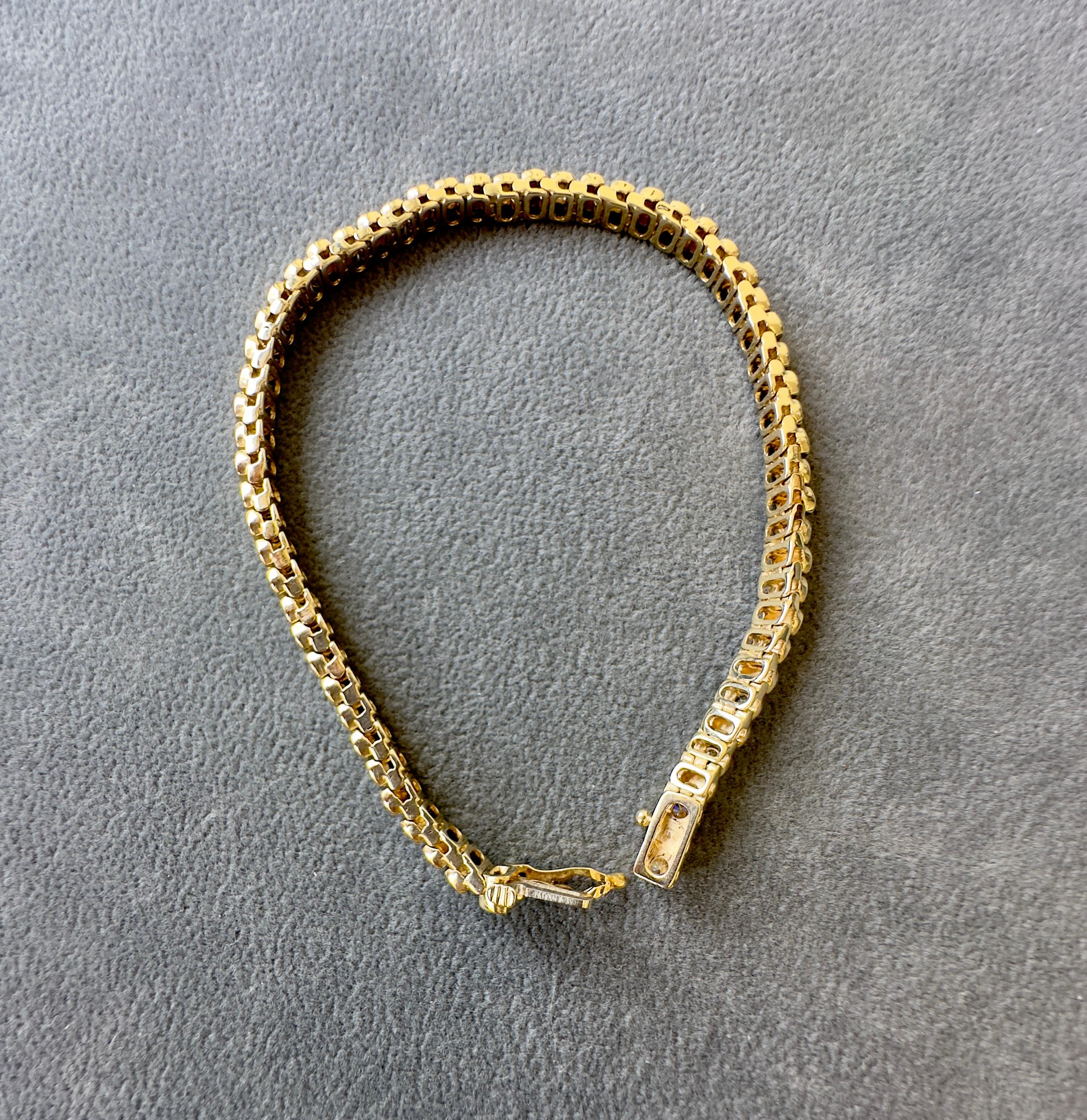 Pulsera de diamantes vintage de oro amarillo de 14k de 1,50 CTW en venta 4