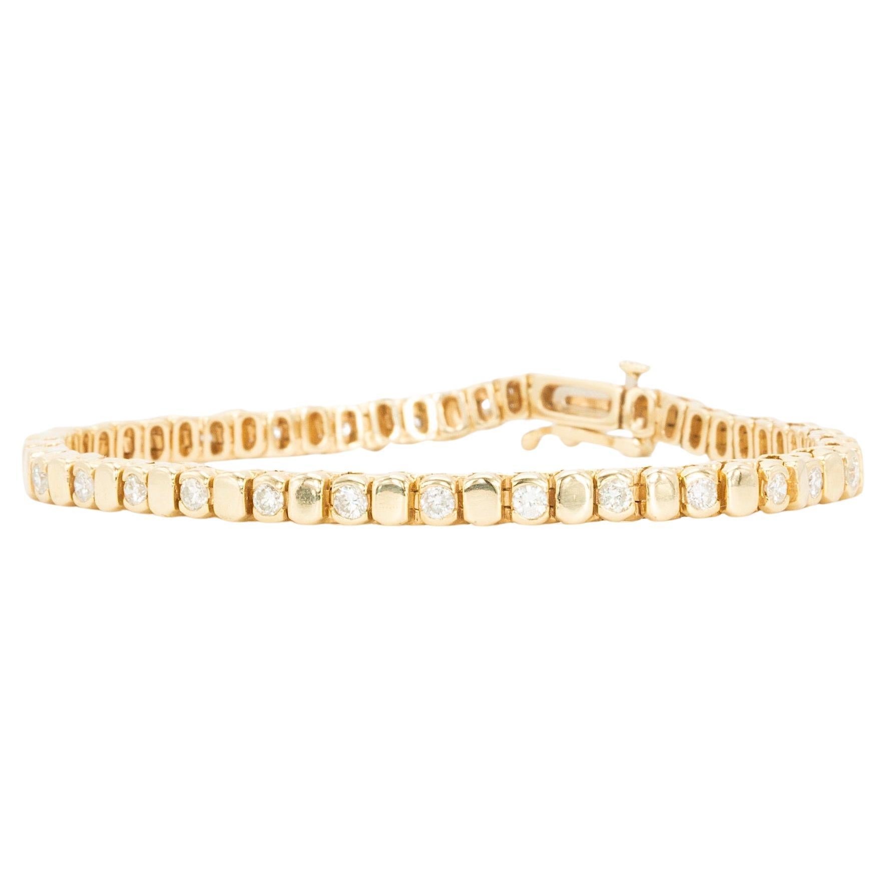 Vintage 14k Yellow Gold 1.50 CTW Diamond Bracelet