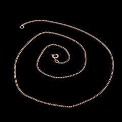 Vintage 14k Yellow Gold 1.53mm Curb Link 20" Long  Chain Necklace