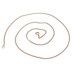 Vintage 14k Yellow Gold 1.53mm Curb Link 20" Long  Chain Necklace